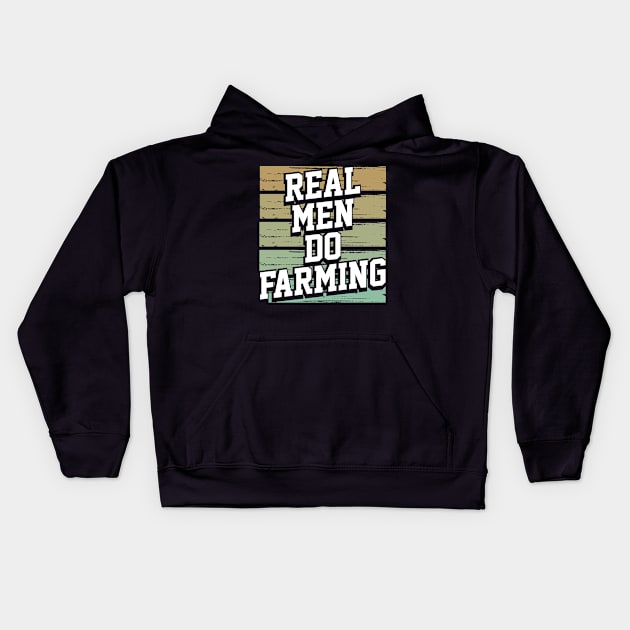 Real Men Do Farming Kids Hoodie by TheBestHumorApparel